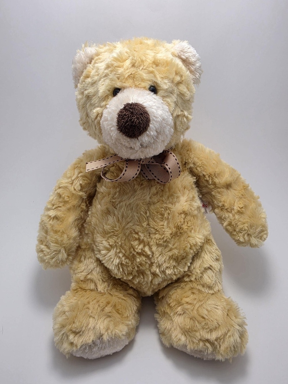 Aurora Sitting Tan Gold Teddy Bear Plush, Vintage Collectible (10 inch)